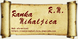Ranka Mihaljica vizit kartica